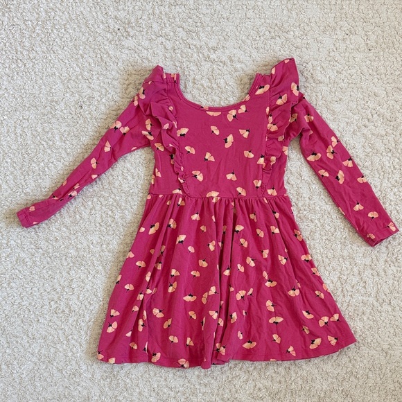 Tea Collection Ruffle Shoulder Ballet Dress in Gingko Pattern - Picture 2 of 9